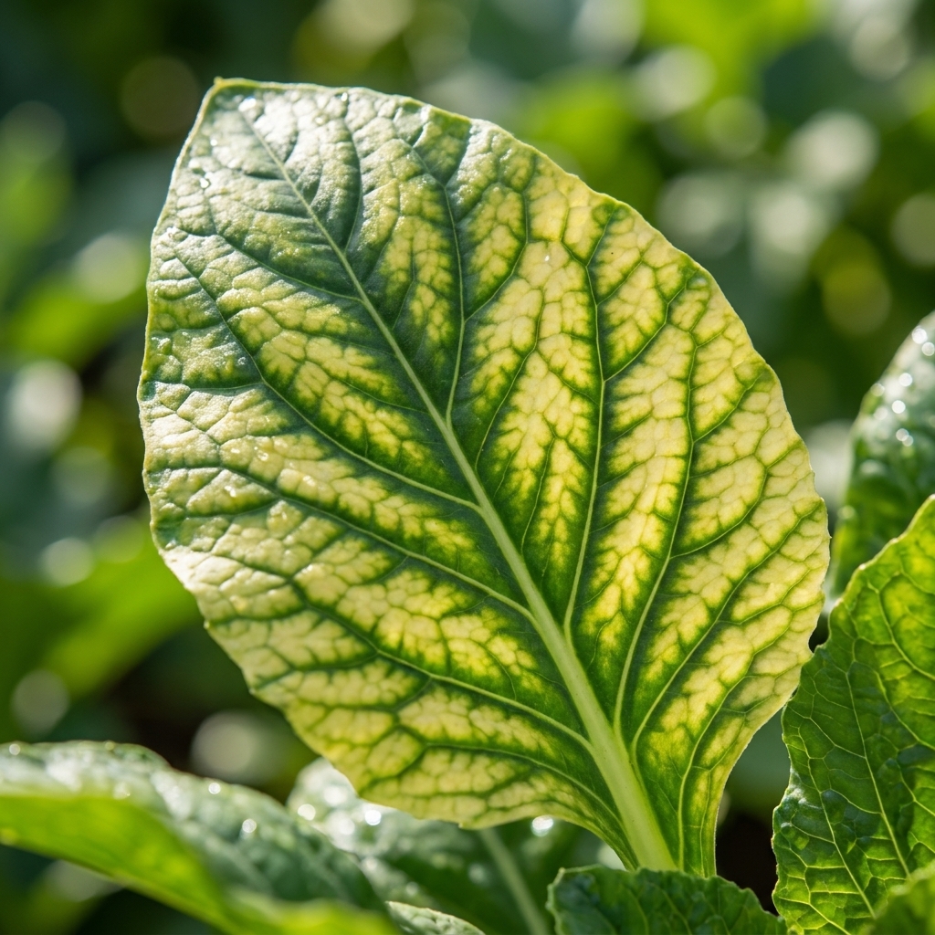 Nutrient Deficiencies in Plant Leaves: Calcium, Iron, and Nitrogen